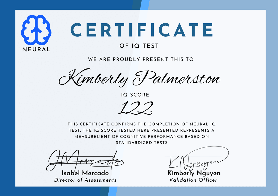 IQ Test Certificate